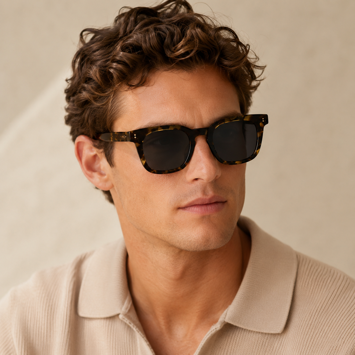 SA2601038 Bold Acetate Square Sunglasses – TAC Polarized UV400 Protection